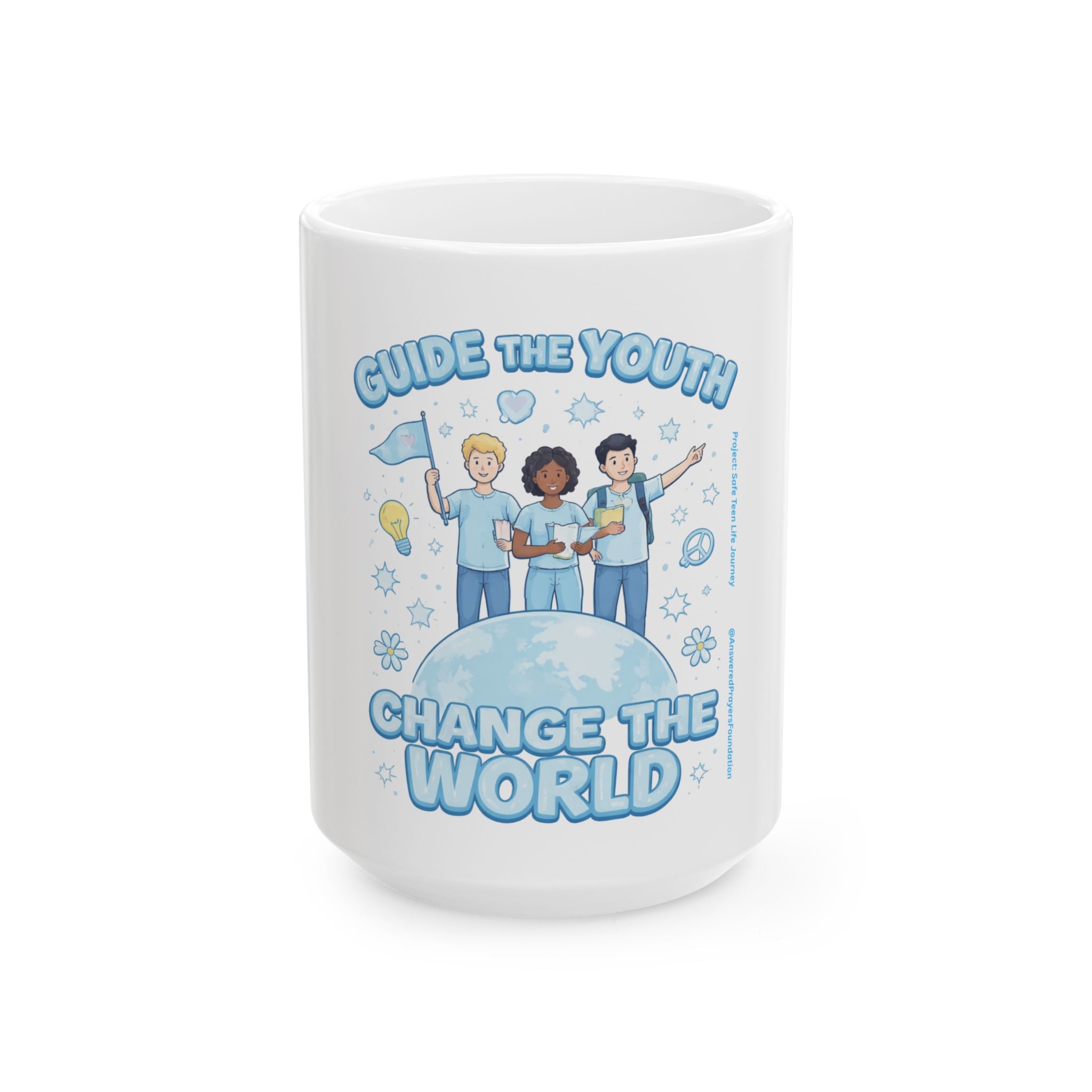 Guide the Youth Change the World Mug | Ceramic Coffee Cup, Inspirational Youth Leadership Design