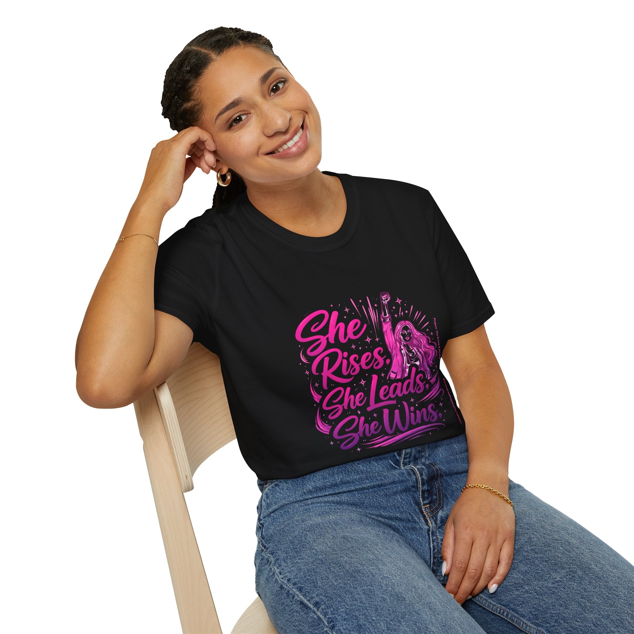She Rises She Leads She Wins T-Shirt | Women Empowerment T-Shirt