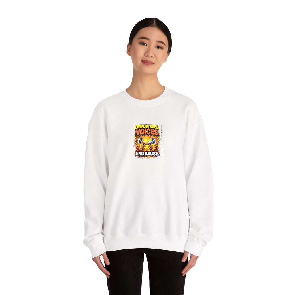Empowered Voices End Abuse Sweatshirt | Unisex Crewneck Sweatshirt