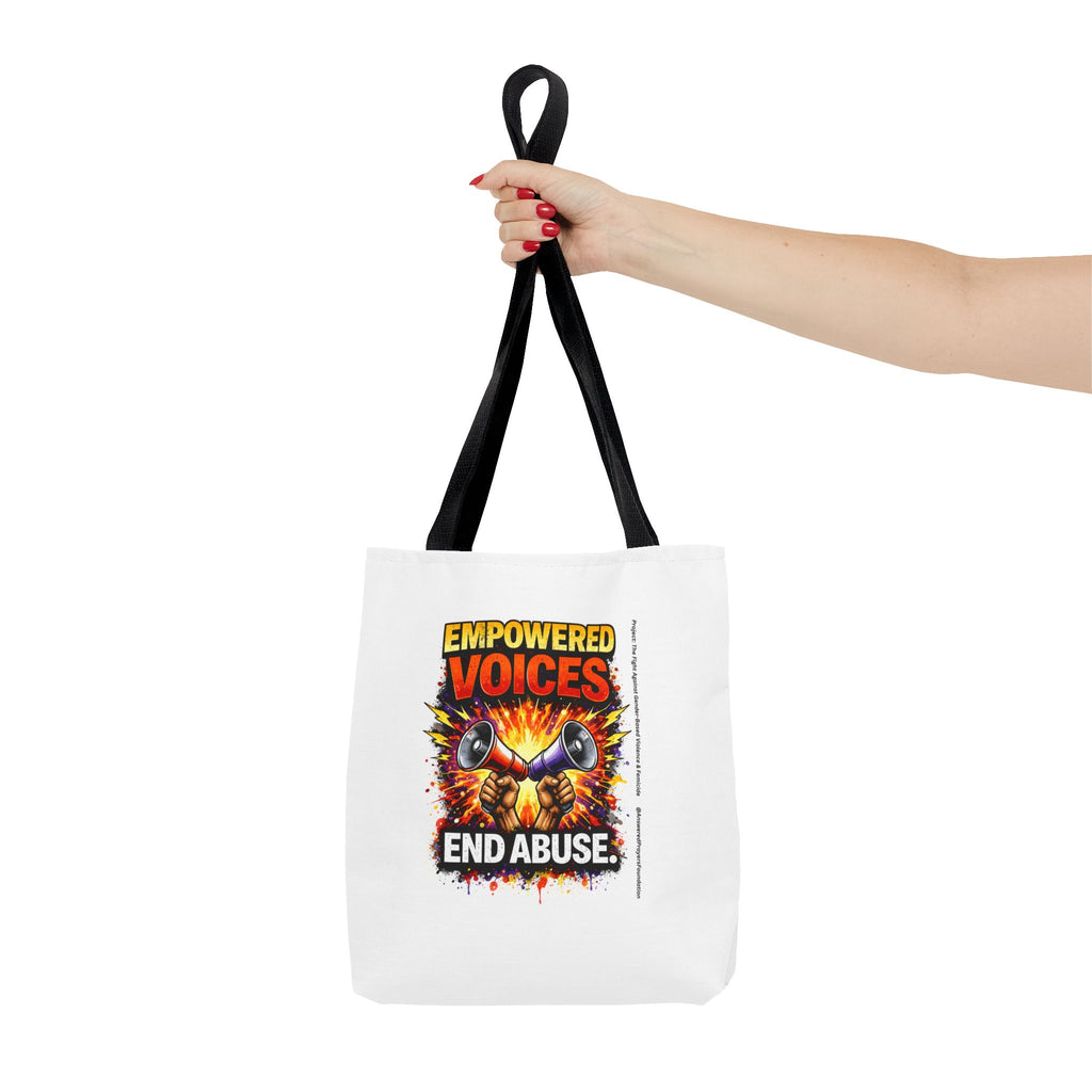 Empowered Voices End Abuse Tote Bag | Advocacy Graphic Protest