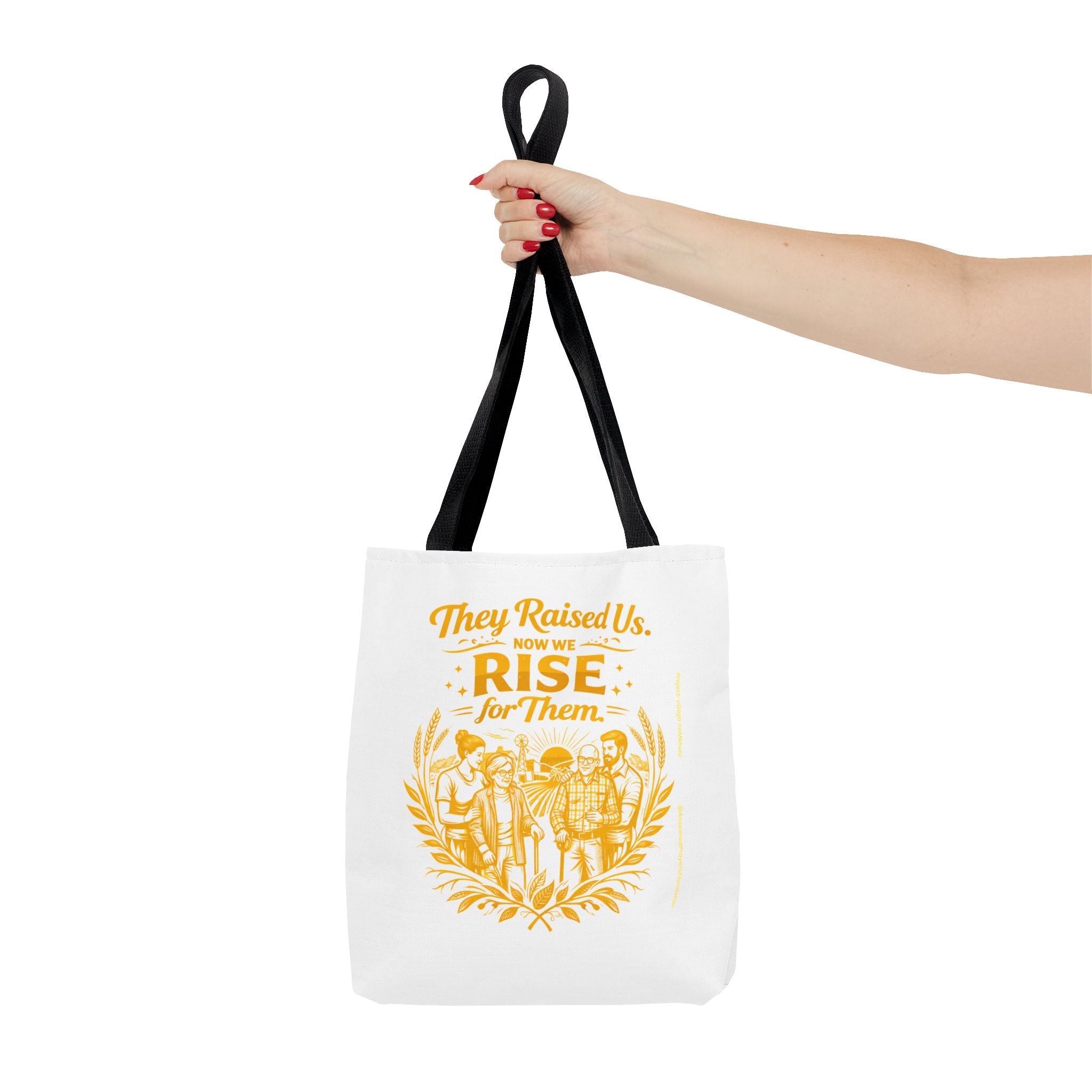 They Raised Us Now We Rise for Them Tote Bag | Activist Family Design