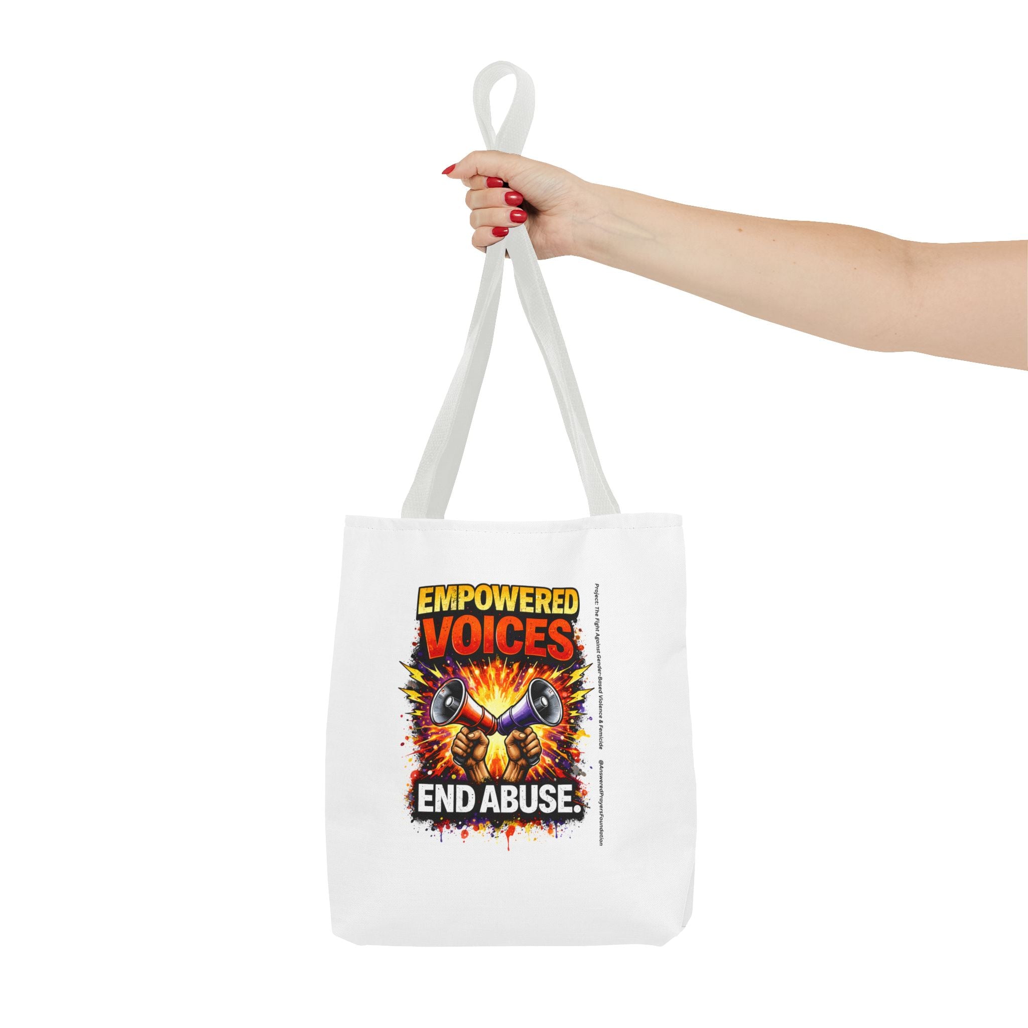 Empowered Voices End Abuse Tote Bag | Advocacy Graphic Protest
