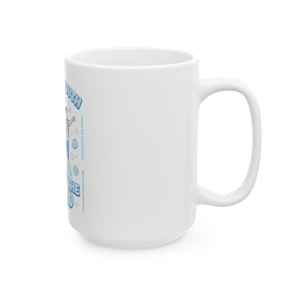 Guide the Youth Change the World Mug | Ceramic Coffee Cup, Inspirational Youth Leadership Design