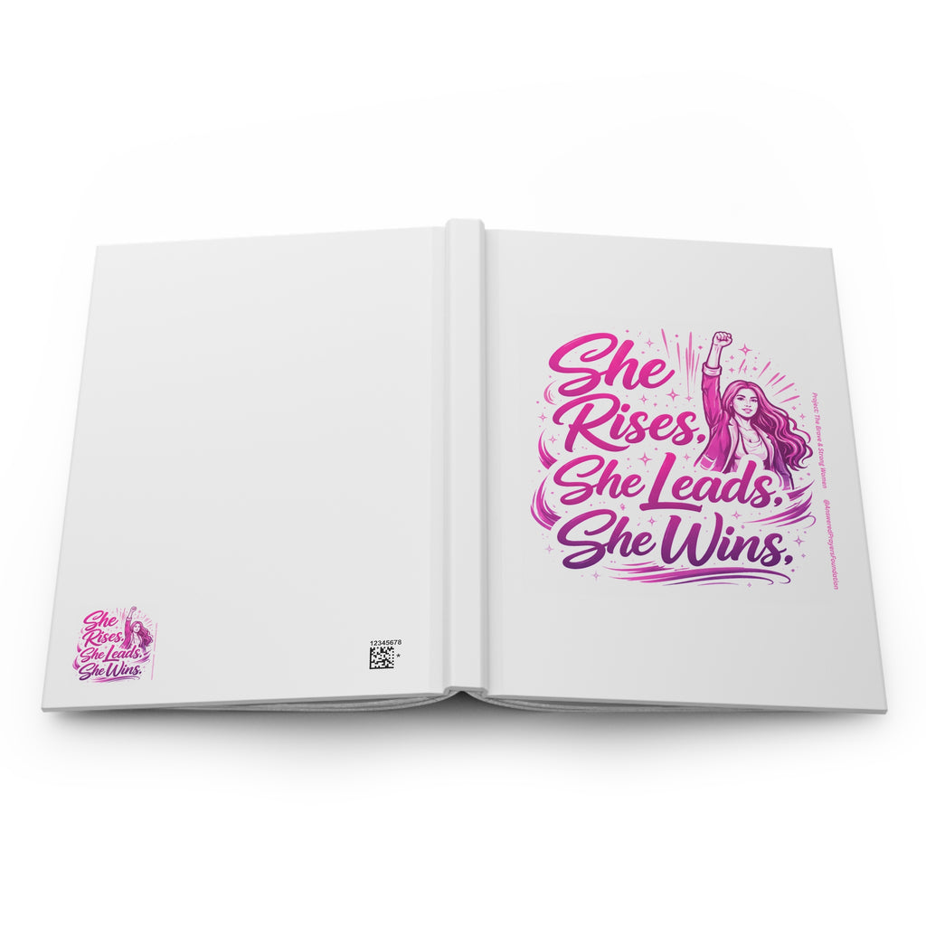 She Rises She Leads She Wins Journal | Hardcover Matte, Women Empowerment Notebook