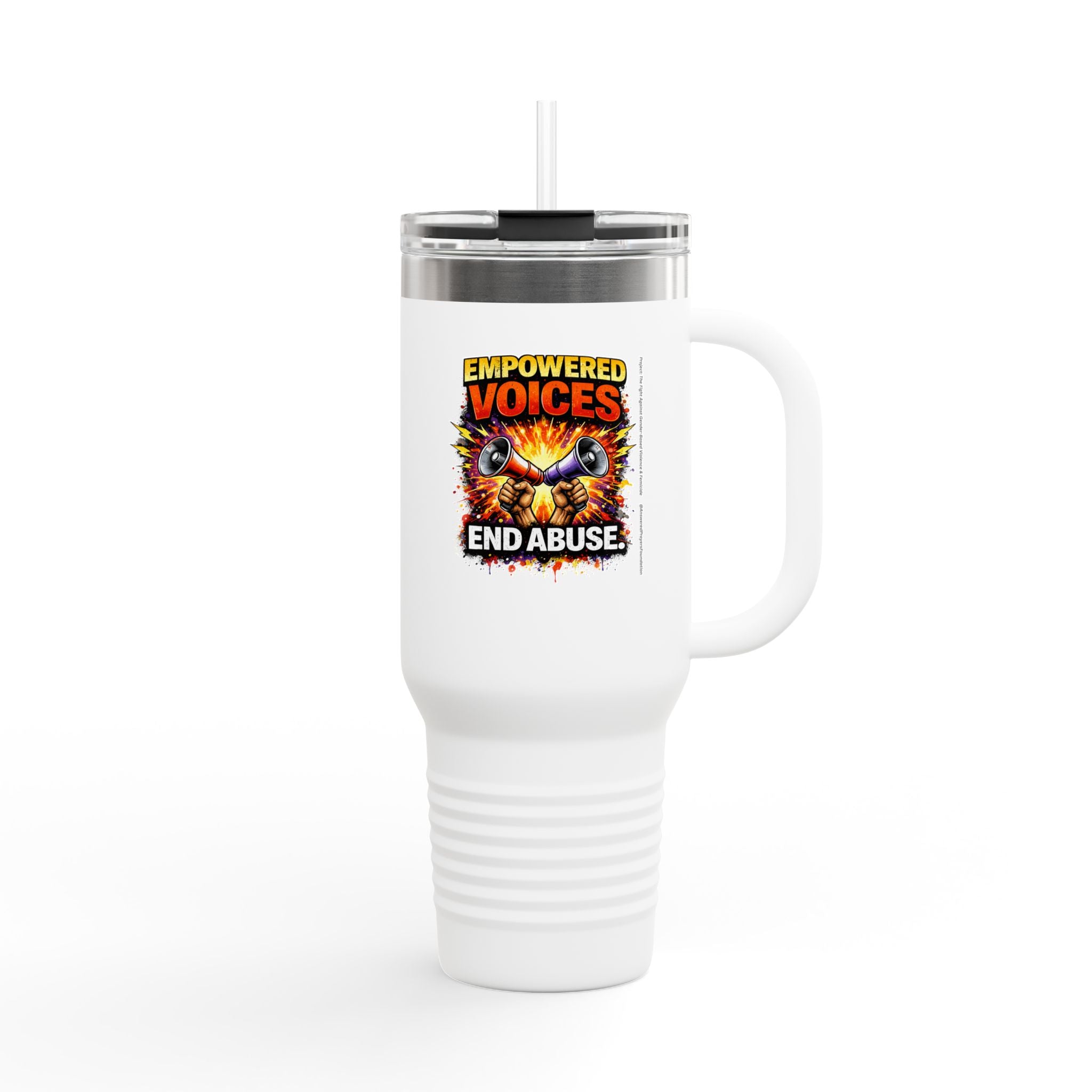 Empowered Voices End Abuse 40oz Travel Mug | Insulated Tumbler
