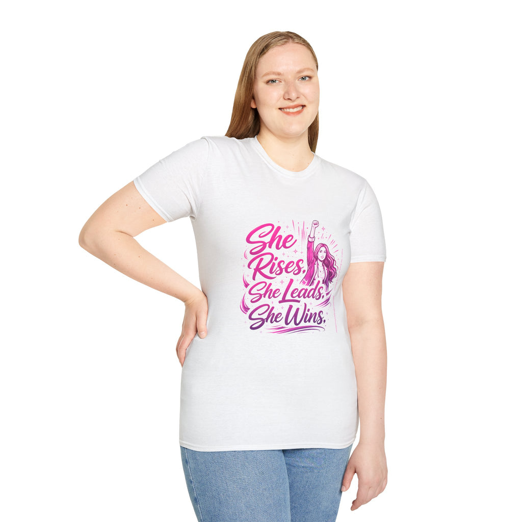She Rises She Leads She Wins T-Shirt | Women Empowerment T-Shirt