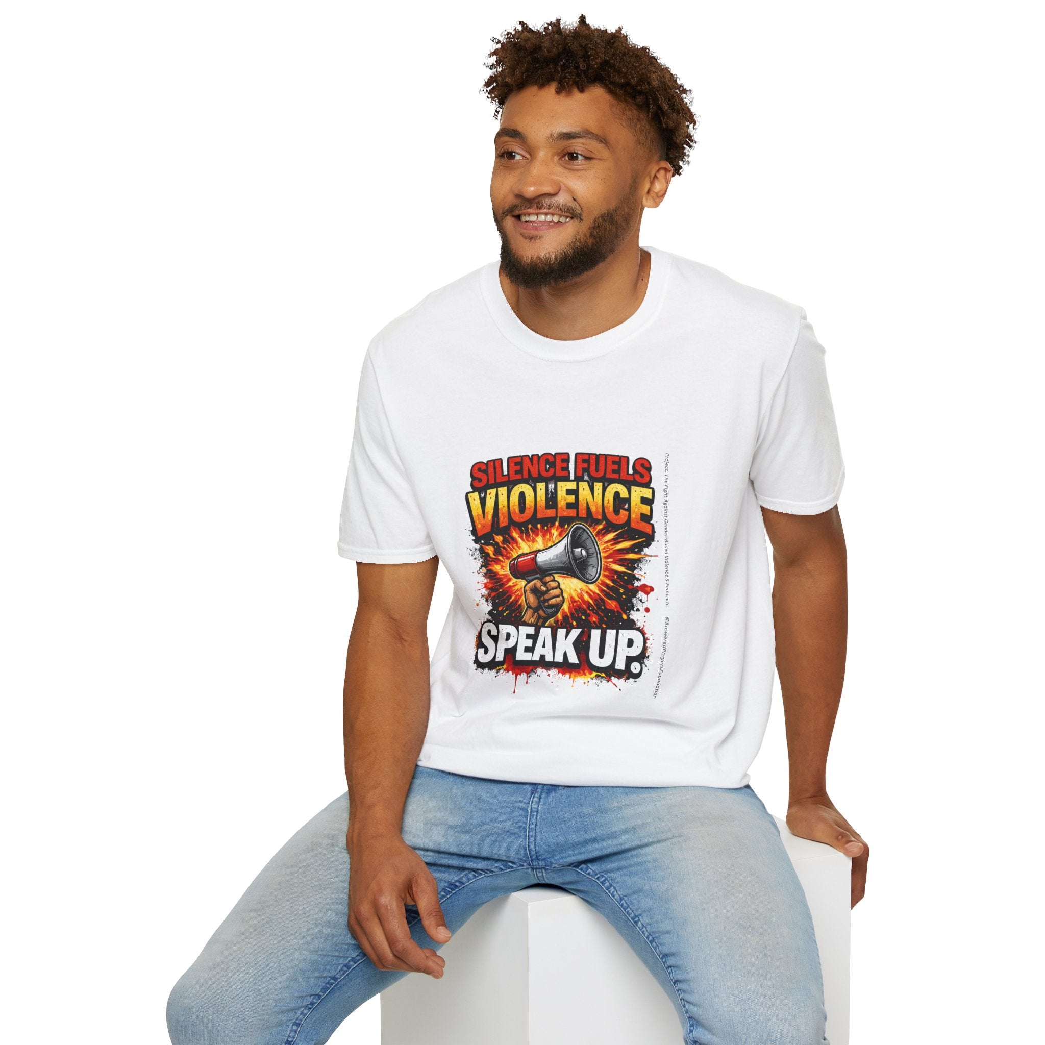 Silence Fuels Violence Speak Up T-Shirt | GBVF Awareness Graphic Unisex Tee