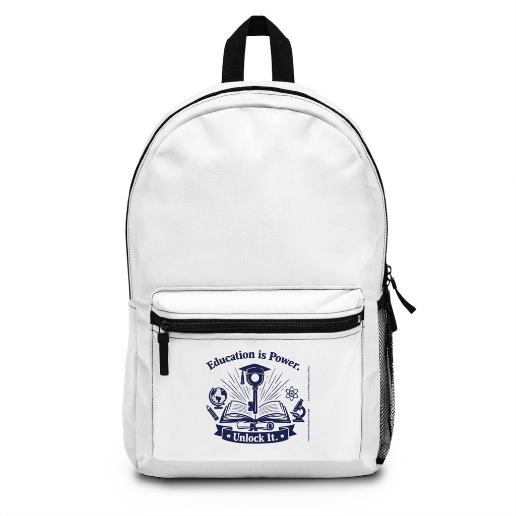 Education Is Power Unlock It Backpack — Student School Bookbag