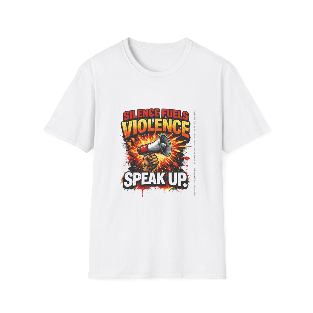 Silence Fuels Violence Speak Up T-Shirt | GBVF Awareness Graphic Unisex Tee