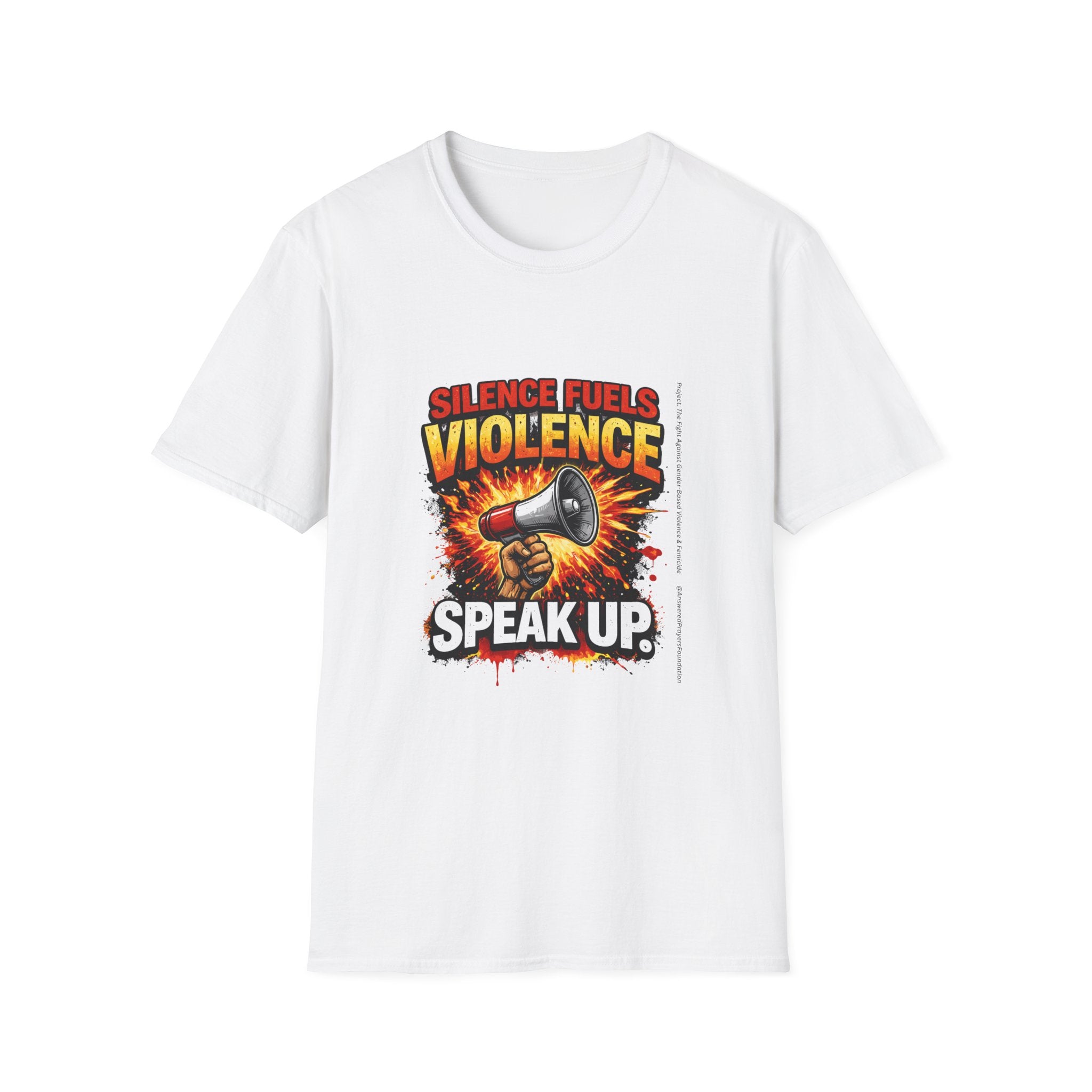 Silence Fuels Violence Speak Up T-Shirt | GBVF Awareness Graphic Unisex Tee