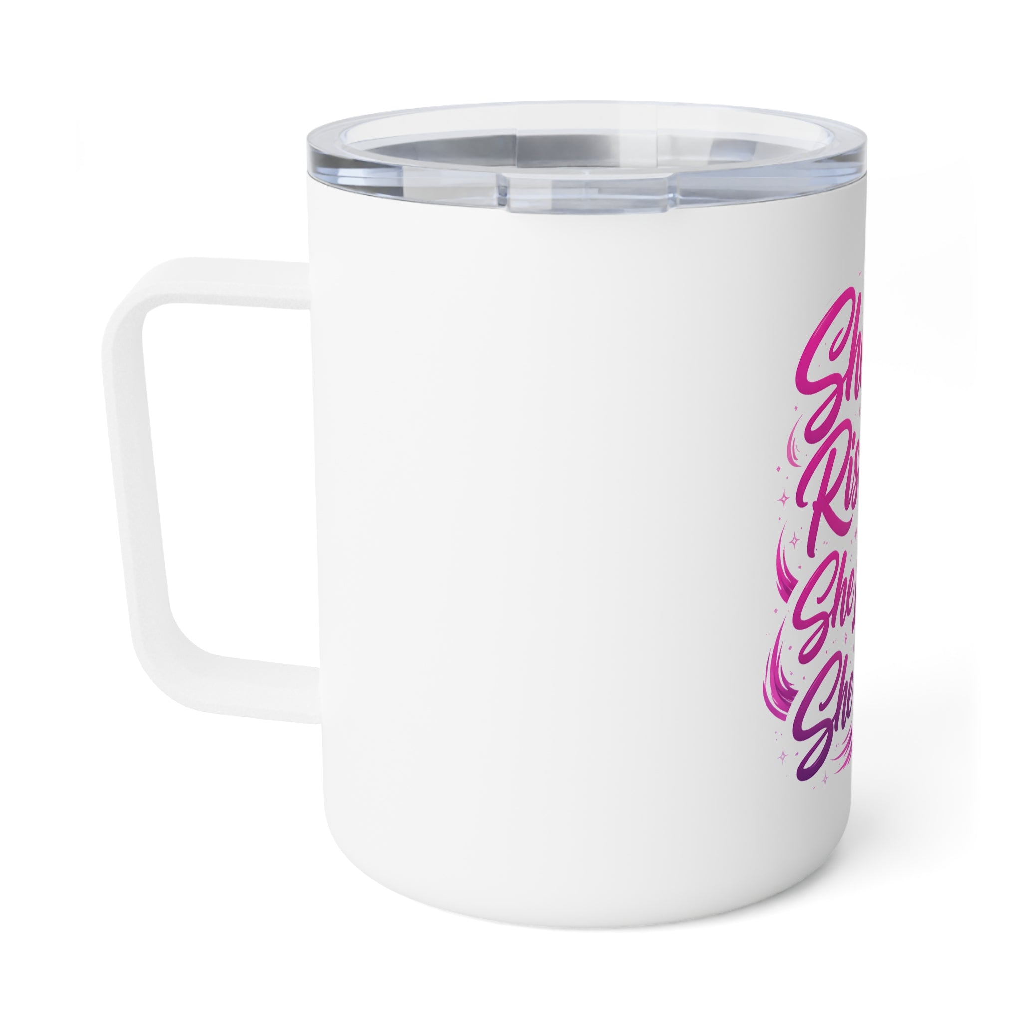 She Rises She Leads She Wins Insulated Mug | Women Empowerment Tumbler