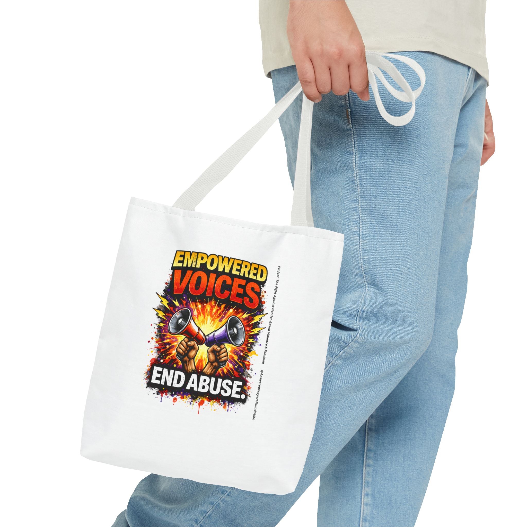 Empowered Voices End Abuse Tote Bag | Advocacy Graphic Protest
