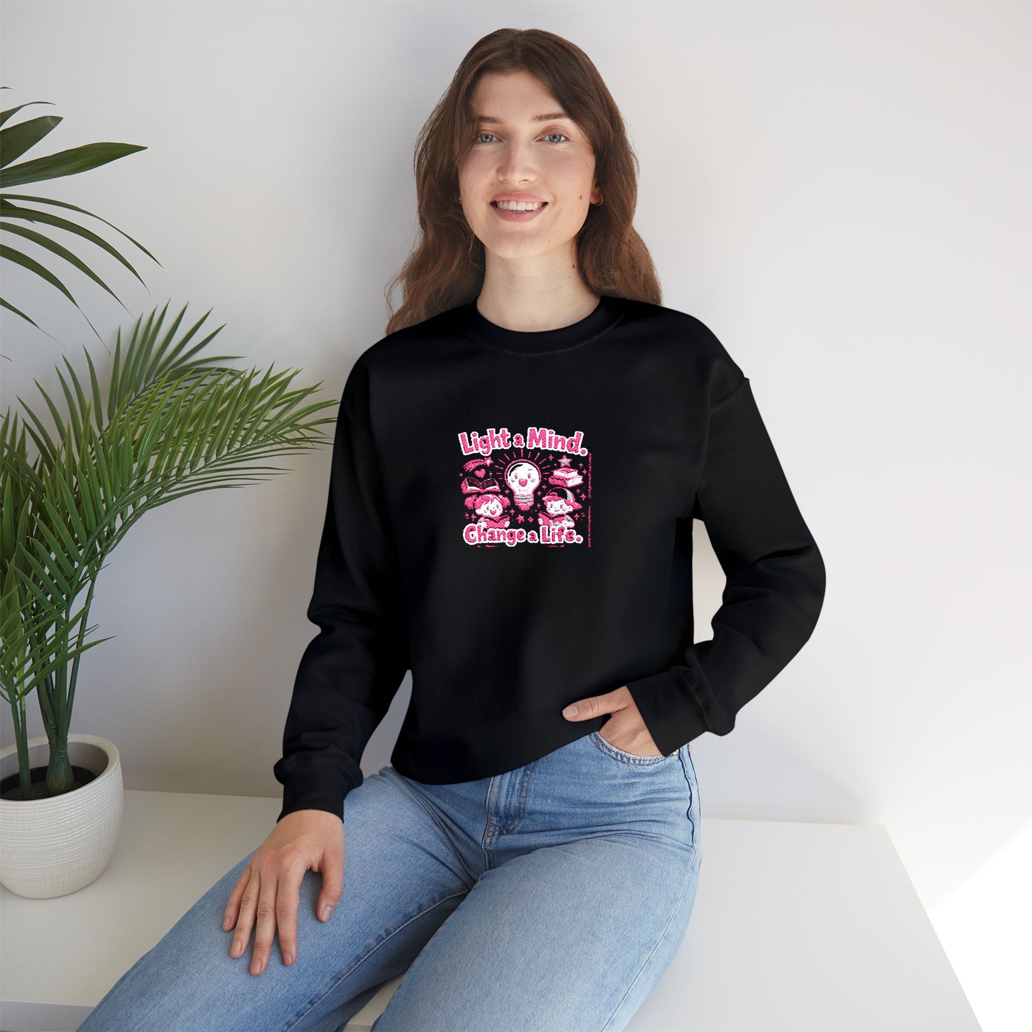 Light A Mind Change A Life Sweatshirt | Crewneck Sweatshirt