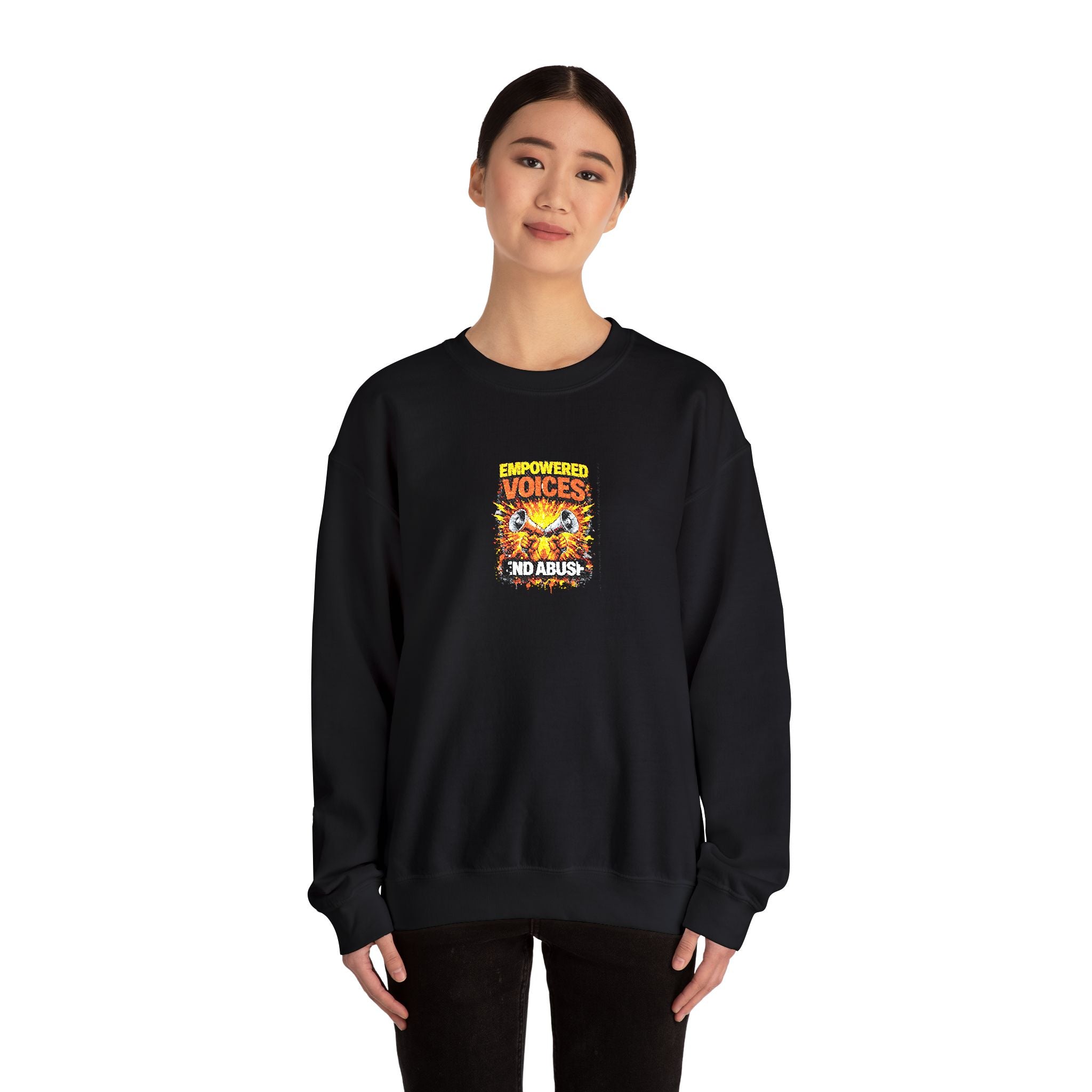 Empowered Voices End Abuse Sweatshirt | Unisex Crewneck Sweatshirt