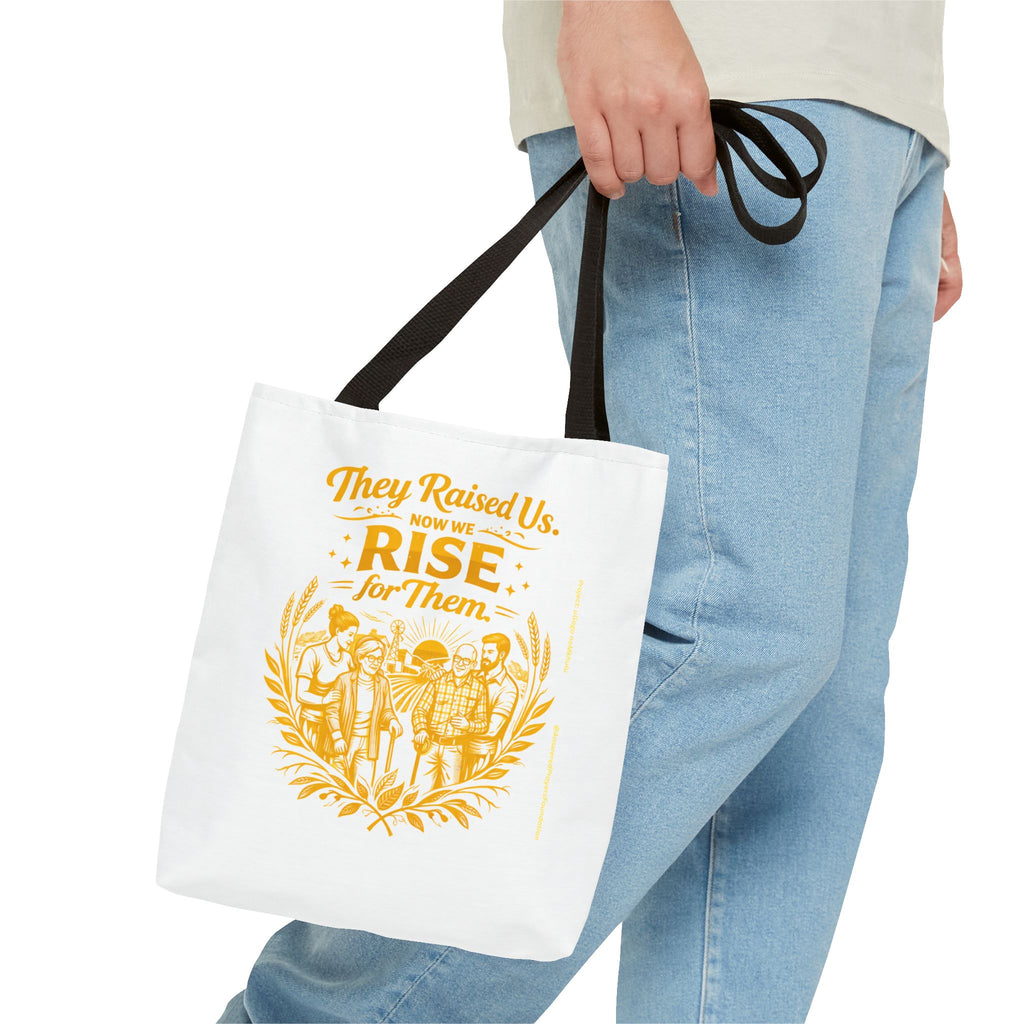 They Raised Us Now We Rise for Them Tote Bag | Activist Family Design