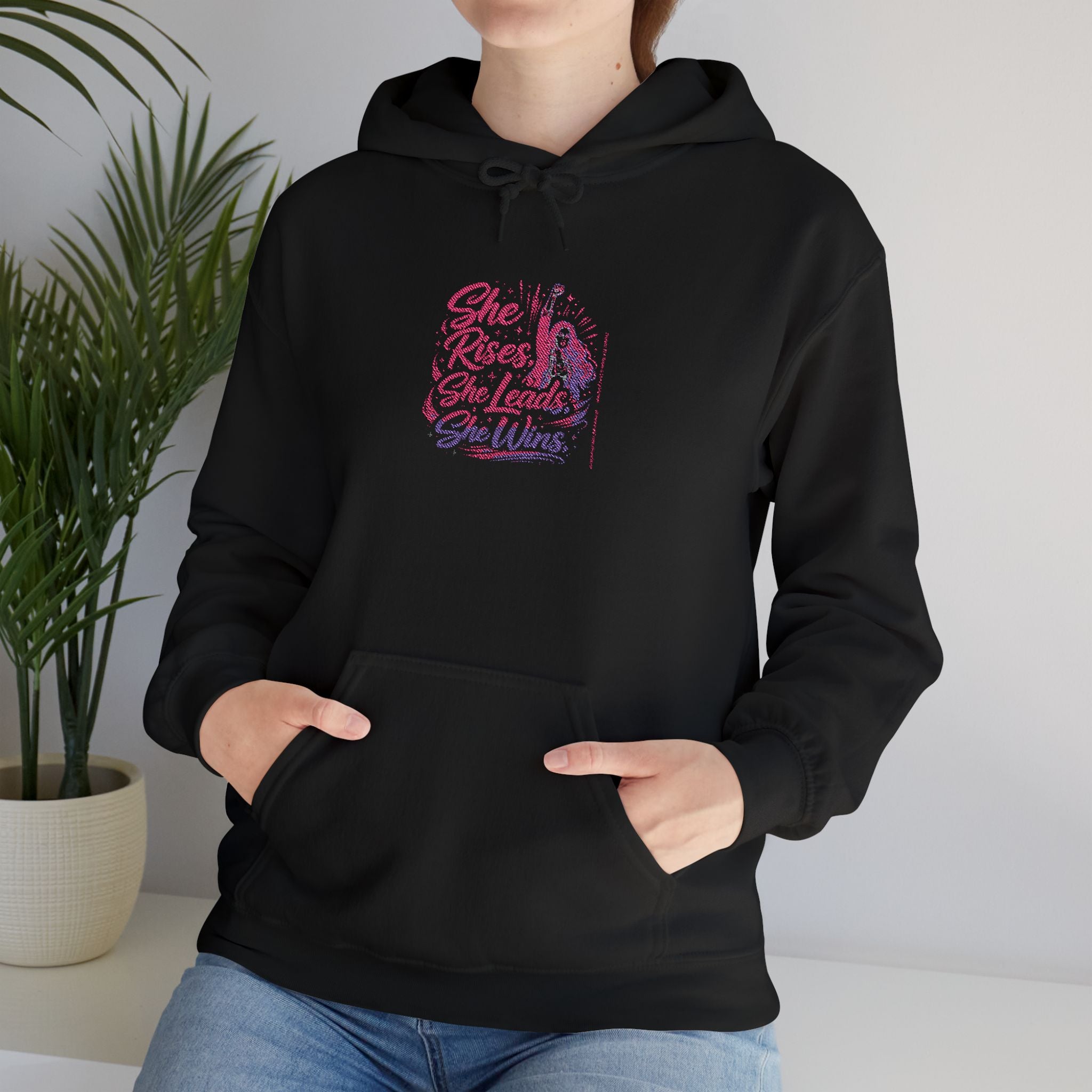 She Rises, She Leads, She Wins Hoodie Women Empowerment Hoodie