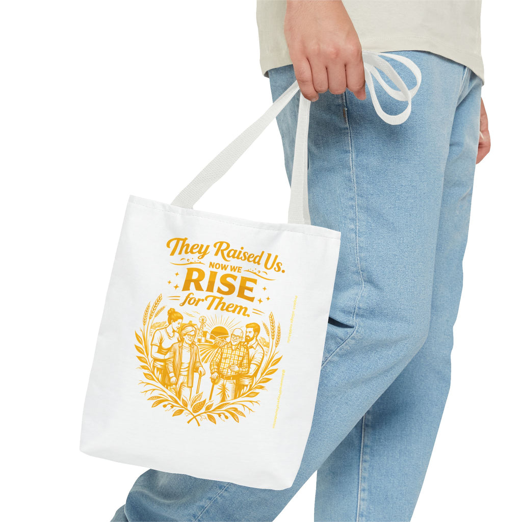 They Raised Us Now We Rise for Them Tote Bag | Activist Family Design