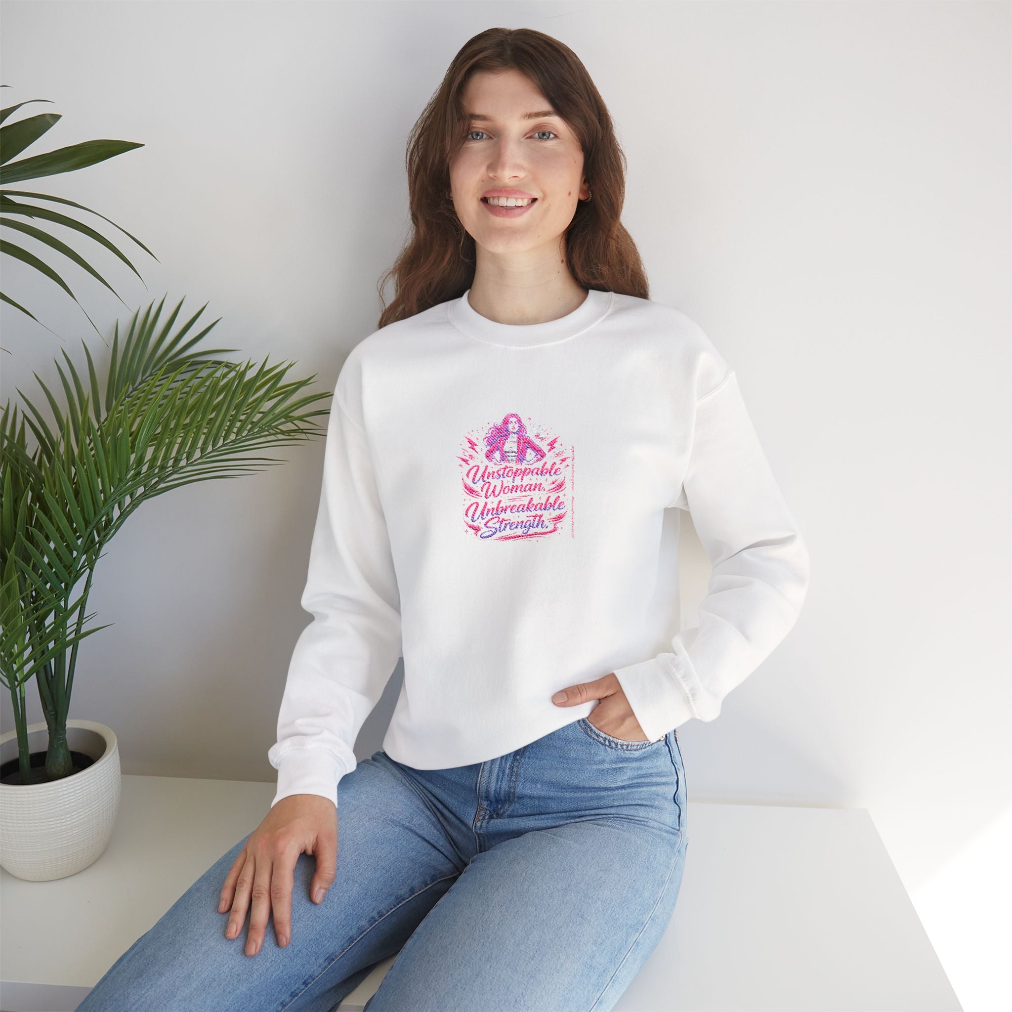 Unstoppable Woman Unbreakable Strength Sweatshirt | Women Empowerment Crewneck Sweatshirt
