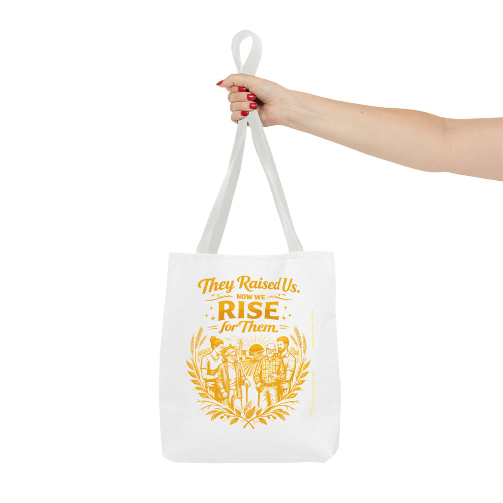 They Raised Us Now We Rise for Them Tote Bag | Activist Family Design