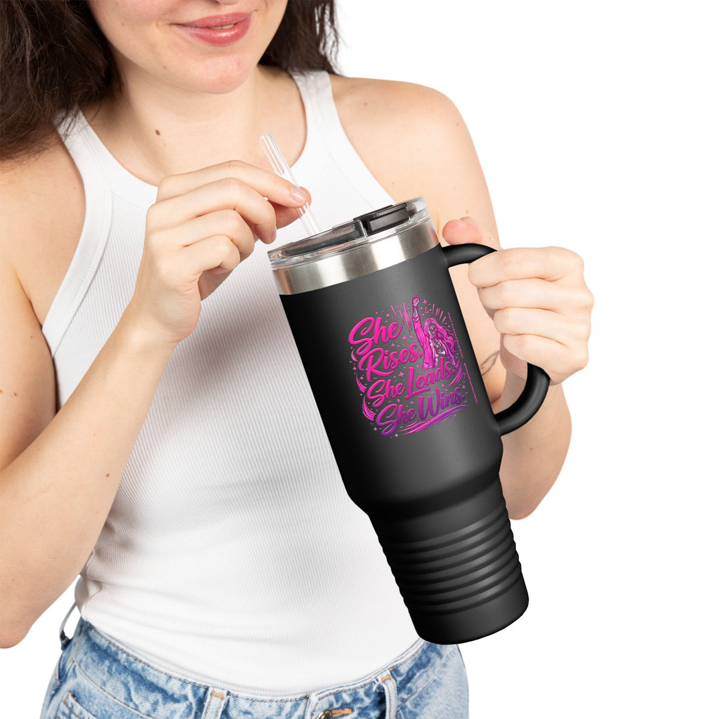 She Rises She Leads She Wins Travel Mug | 40oz Insulated Tumbler