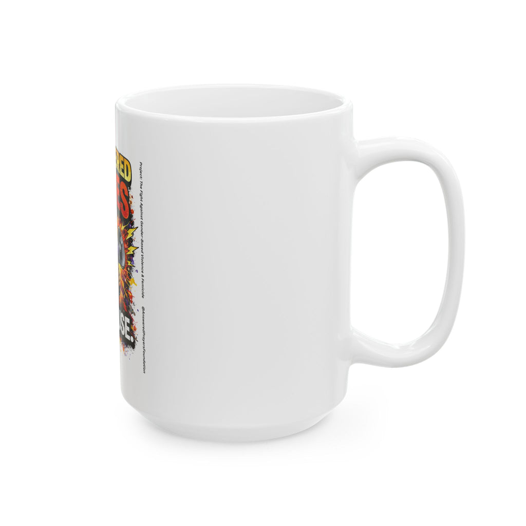 Empowered Voices End Abuse Coffee Mug | Advocacy Statement Ceramic Mug